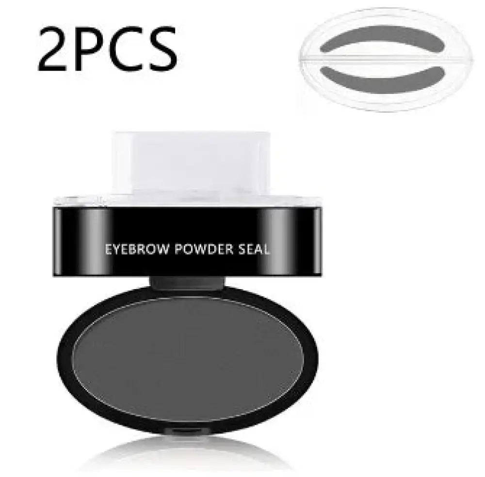 Black oval-shaped professional waterproof eyebrow powder seal with clear lid and white cap for precise eyebrow styling