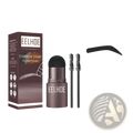 Eyebrow powder stencil kit with black eelhoe stamp hairline powder stick two applicator brushes and ten stencils