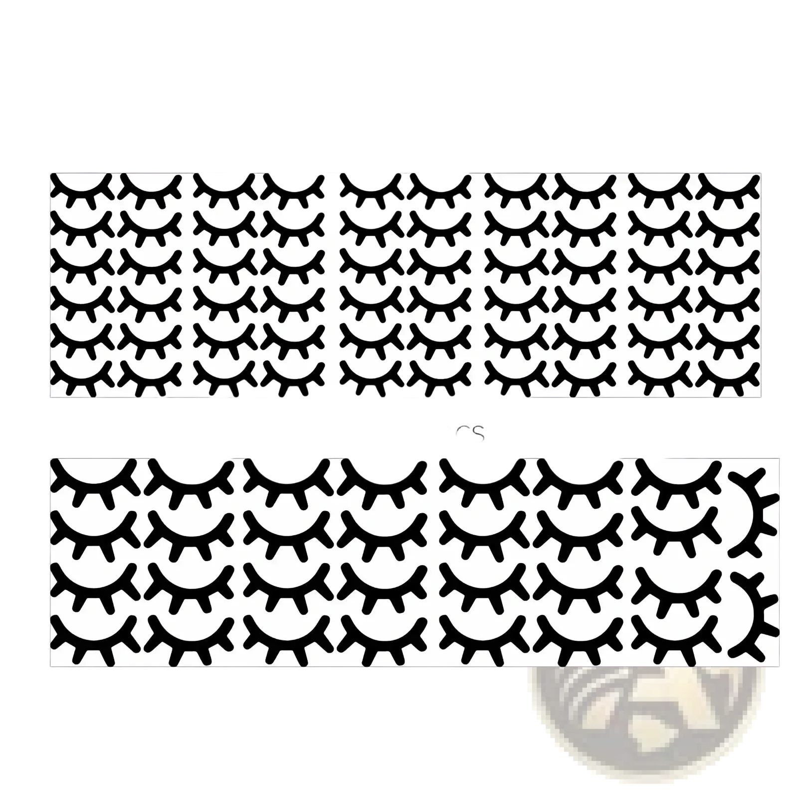 Black eyelash shaped adhesive stickers in two sizes for eyelash wall stickers nordic girl bedroom decor
