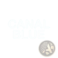 The canal blue logo in bold white lettering on light blue background for eyelash wall stickers Nordic girl decor