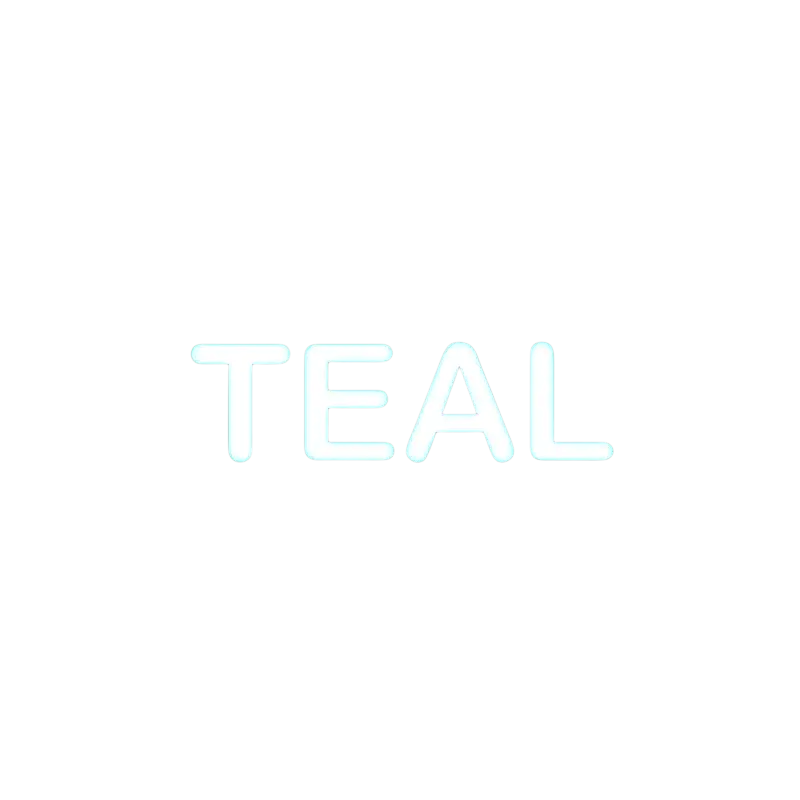 Teal-colored background with white bold text showing the word teal for eyelash wall stickers nordic girl bedroom decor