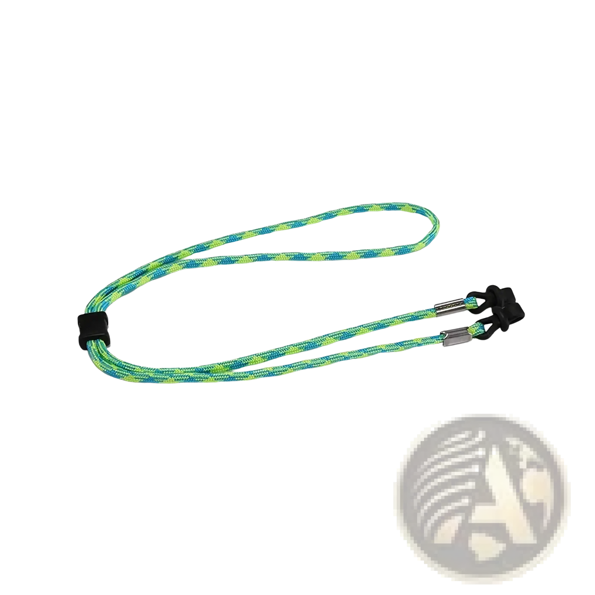 Dhoptical eyewear strap 10 pack non-slip sports cord braided in teal and lime green with black plastic clamps