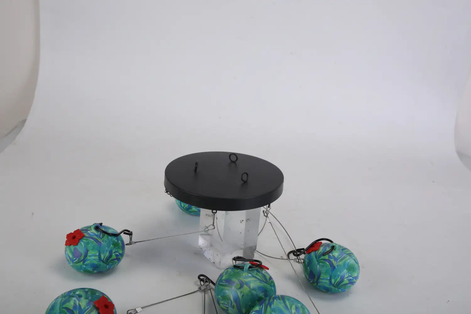 Comedero para Colibrí con Carillón de Viento para Exterior, Decoración Colgante