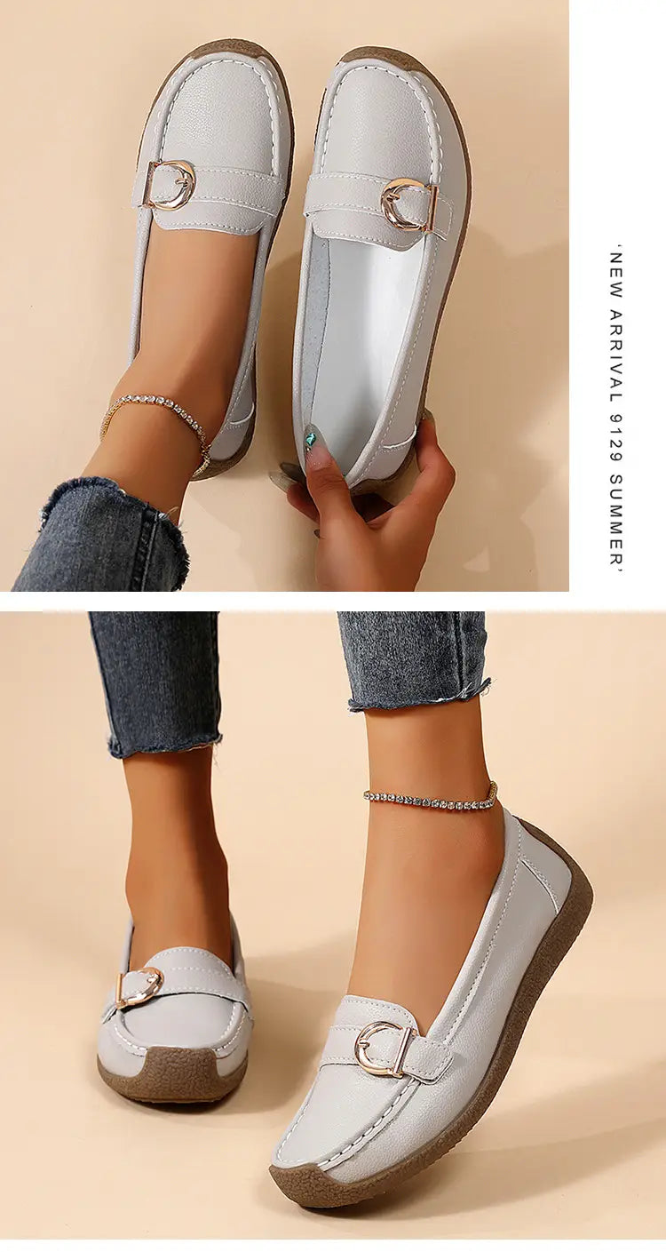 Women’s Soft Flat Loafers with Comfortable Beef Tendon Sole