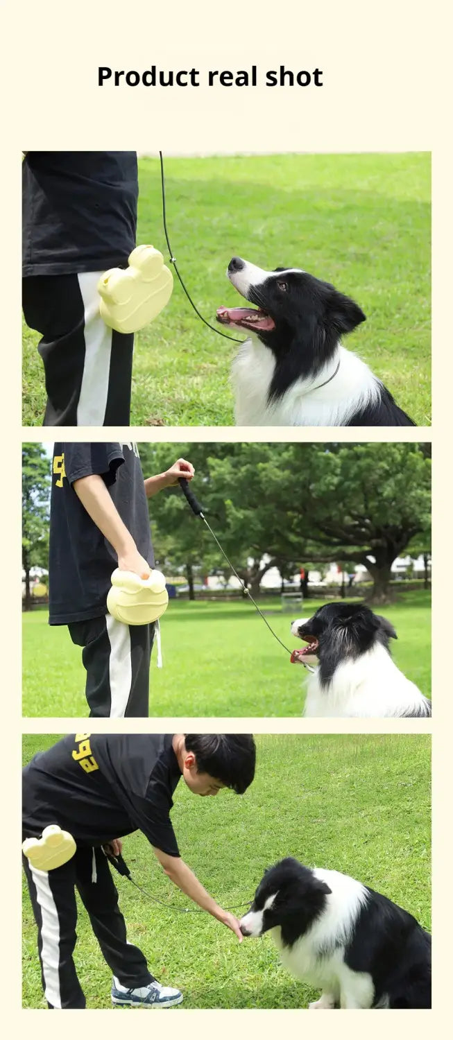 Bolsita de silicona para premios del perro con clip de sujeción