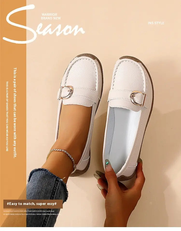 Women’s Soft Flat Loafers with Comfortable Beef Tendon Sole
