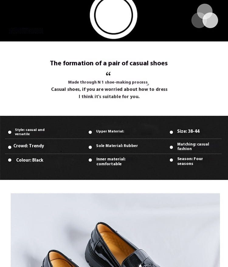 men’s black patent leather tassel loafer with chunky textured sole suitable for formal and casual wear