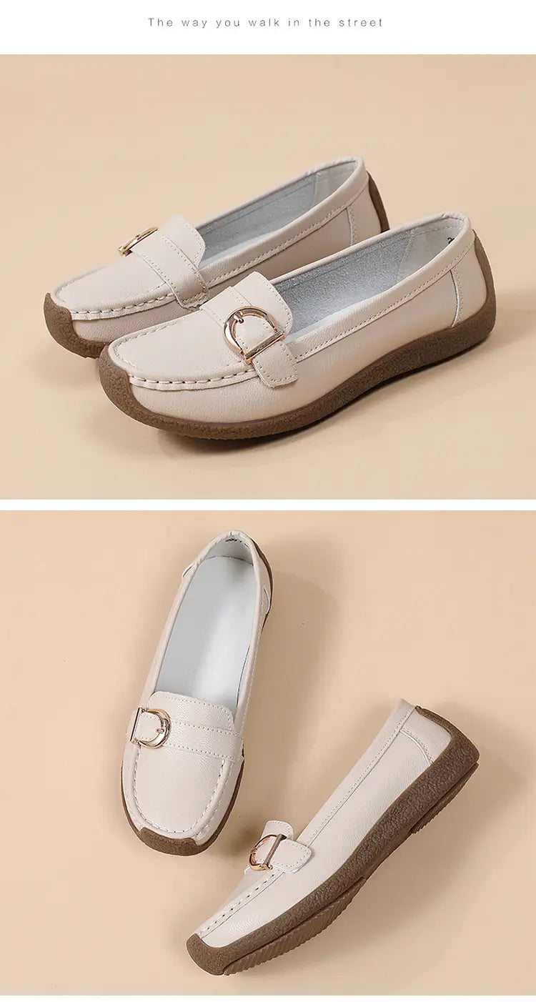 Women’s Soft Flat Loafers with Comfortable Beef Tendon Sole