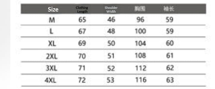 tabla de tallas para cárdigan de punto con cuello de contraste que muestra las medidas de la prenda en centímetros desde la talla m hasta la 4xl.