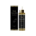 Black hoygi facial care essence moisturizing serum 30ml bottle with gold accents and white dropper displayed with matching box