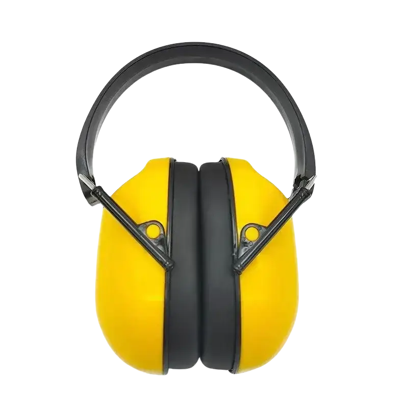 Bright yellow and black factory direct industrial noise reduction earmuffs with ergonomic over-ear design for hearing protection