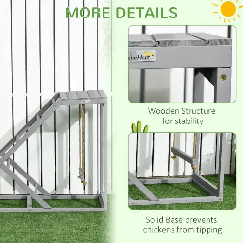 Chicken Toy Swing Set with Perch and Hen Ladder Grey