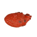 Red anatomically detailed heart-shaped ceramic smoking pipe fake bloody human heart halloween prop