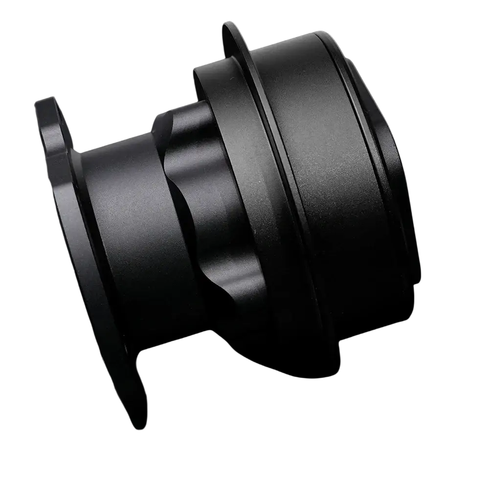 Fanatec Qr2 quick release hub adapter black matte metal lens adapter with cylindrical ridged texture