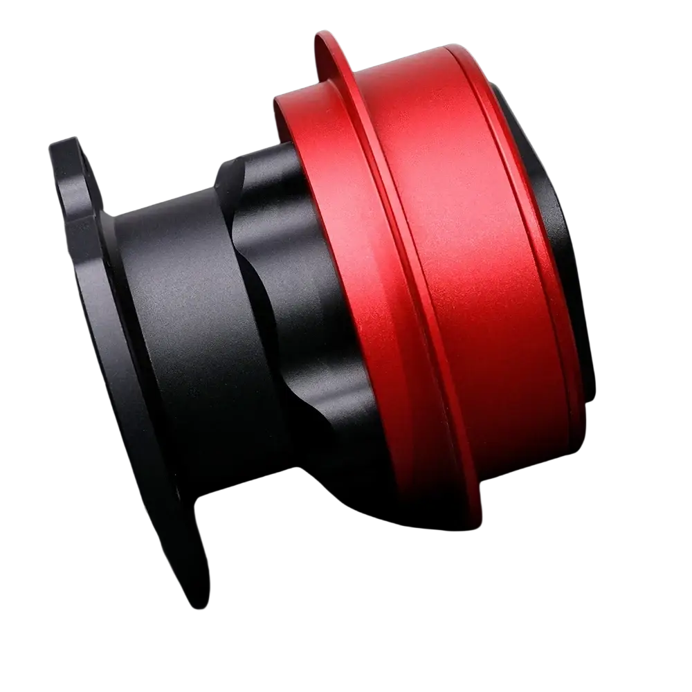 Fanatec qr2 quick release hub adapter red and black metallic camera lens adapter with matte finish
