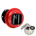Fanatec Qr2 quick release wheel hub adapter in red and black with sleek circular design for aftermarket steering wheels