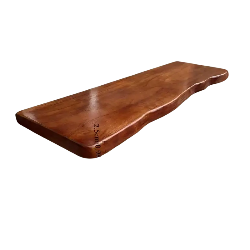 A rustic farmhouse wooden live edge wall shelf with handcrafted natural edges and rich brown finish wooden shelves live