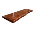 A rustic farmhouse wooden live edge wall shelf with handcrafted natural edges and rich brown finish wooden shelves live