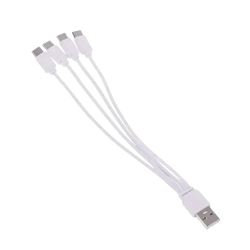 White fast charging cable 4 in 1 usb c 20cm with sleek flexible design for multiple device charging cable use
