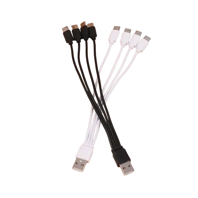 Black and white fast charging cable multi charger usb-a to usb-c 4-in-1 splitter with multiple charging ports