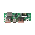 Green circuit board fast charging power bank diy module ip5356 5v3a with three usb ports and digital battery display