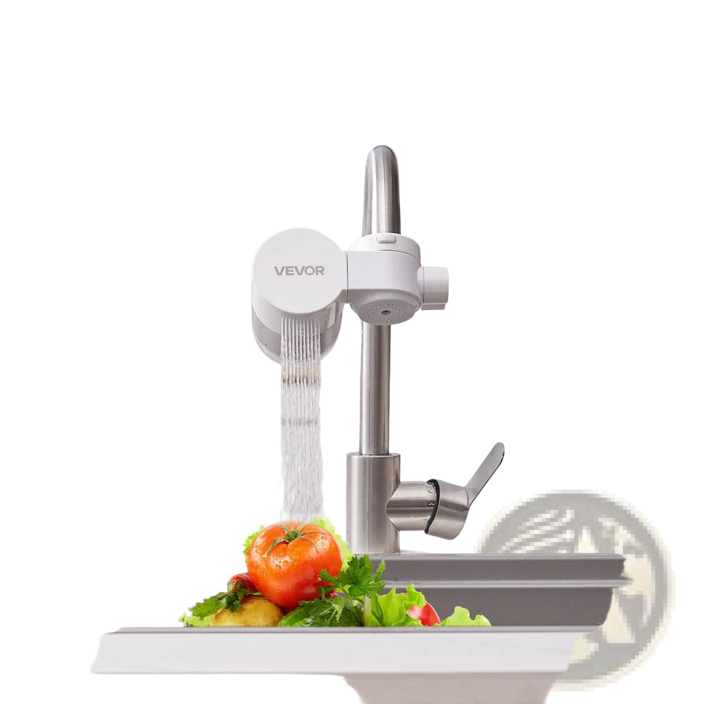White and stainless steel vevor electric kitchen faucet with sleek modern design for faucet mount water filter purifier