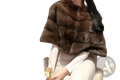 Faux fur cropped winter jacket for women in rich dark brown with plush quilted texture and high collar