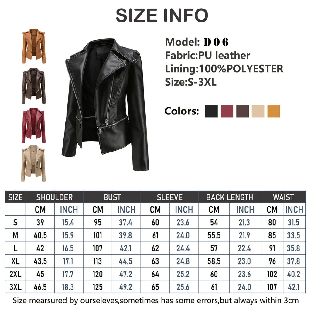 Black pu leather faux leather motorcycle jacket with slim fit biker coat design and contrasting stitching