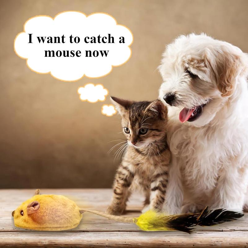 Interactive Cat Toy Mouse with Led and Chirping Sound