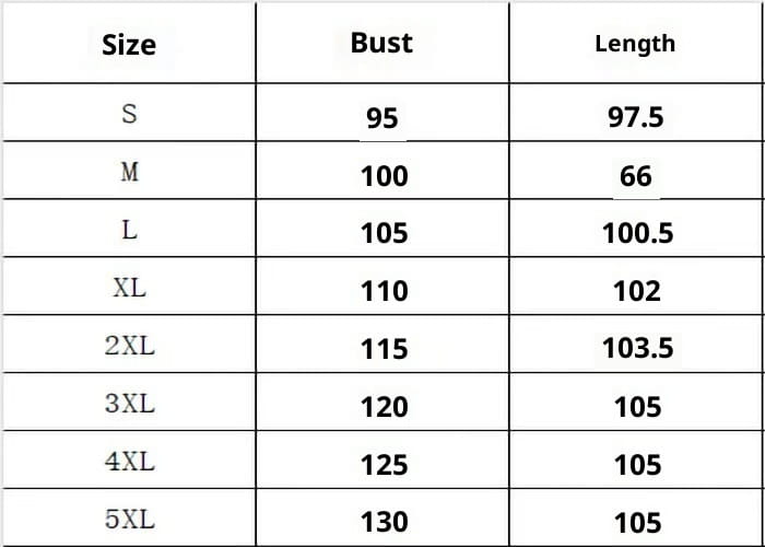 The table displays size measurements for the elegant short sleeve button down linen shirt dress listing bust and length dimensions from small to 5XL.