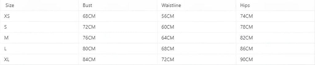 Size chart in centimeters for feathered satin strapless mermaid evening gown for women in sizes XS through XL