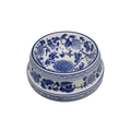 Feeding bowl ceramic blue floral porcelain set bowl ceramic with intricate patterns 22cm diameter 8cm height