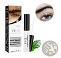 Feg eyebrow enhancer growth serum in a sleek white and black tube with clear applicator and 100 percent natural packaging