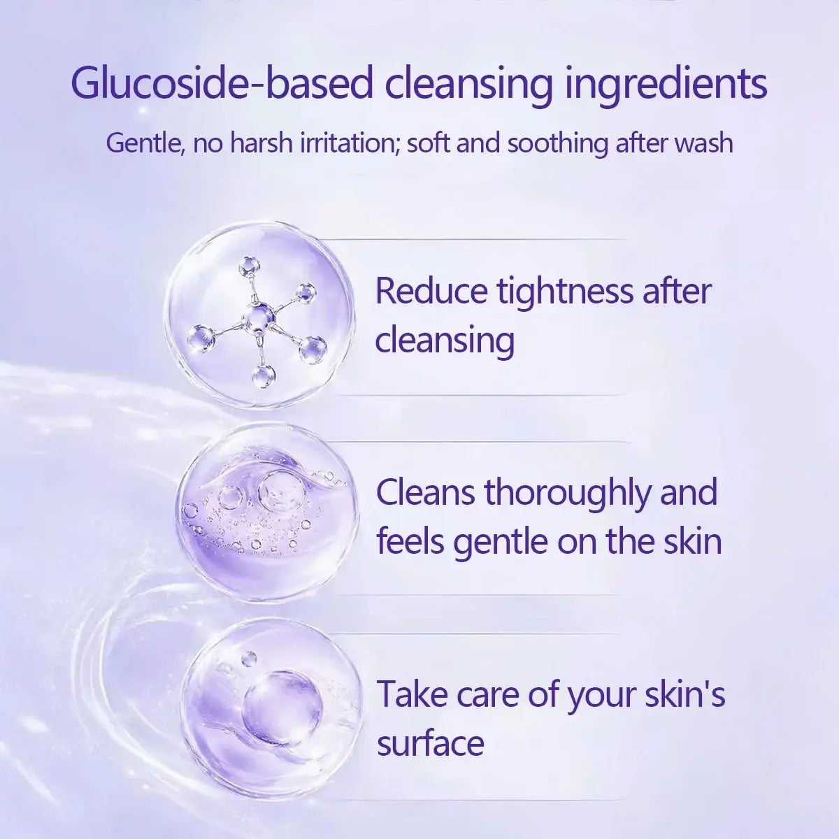 Gentle translucent purple cleansing spheres with glucoside for soothing skin in summers eve feminine wash simply sensitive 119ml