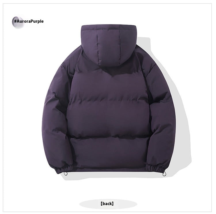 Damen-Kapuzensteppjacke mit wattierter Polsterung in Dunkelviolett mit Stepp-Design, wattierter Füllung, Kapuze und elastischen Bündchen