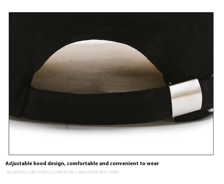 Black New York Force embroidered baseball cap showing the back with a silver metal adjustment strap.