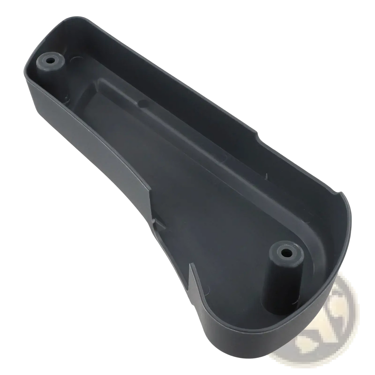 Black plastic car door handle cover with molded contours and two mounting holes for Fiat Ducato driver seat panel 60911360