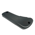 Black plastic Fiat Ducato driver seat panel 60911360 with two circular mounting holes shown from back side