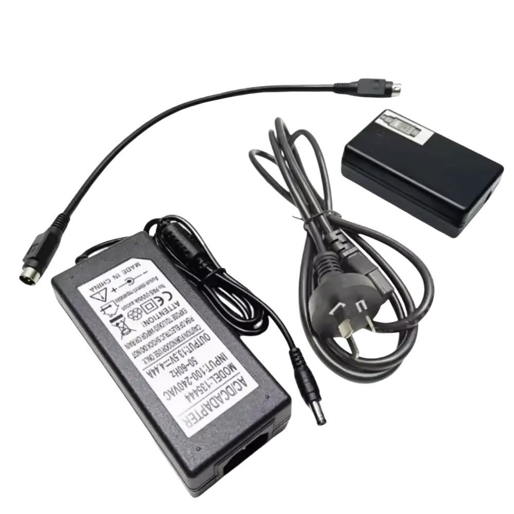 Black au power supply adapter with coiled cables for fiber fusion splicer charger from mainland china
