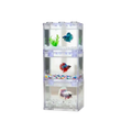 Filtered acrylic betta fish tank stackable mini aquarium with clear three-tier stacked design housing colorful betta fish