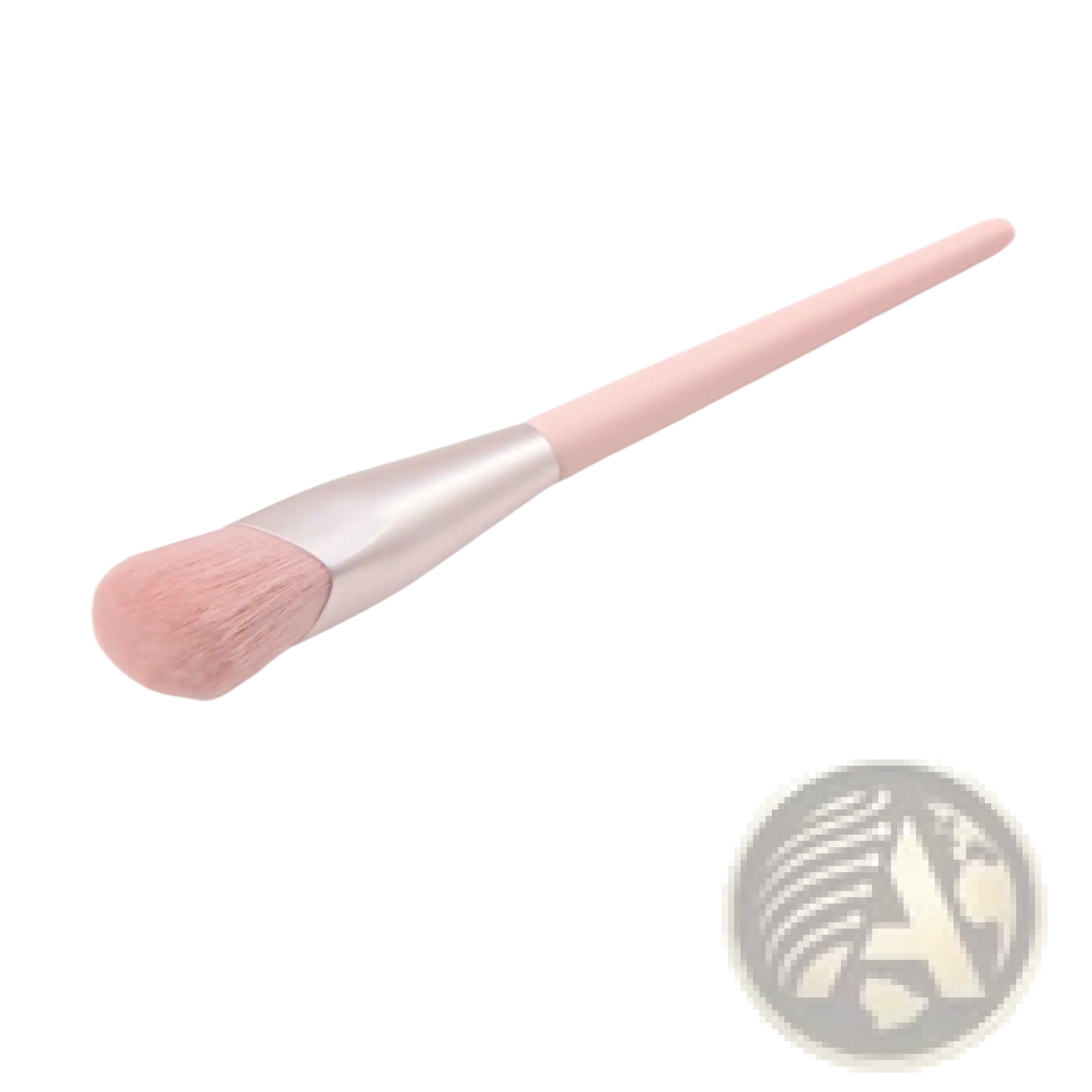 Finger belly makeup brush professional contour tool with pink soft rounded bristles and sleek matte handle