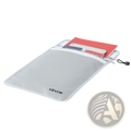 Light gray vevor fireproof document bag with zipper closure and interior compartments for travel documents organizer