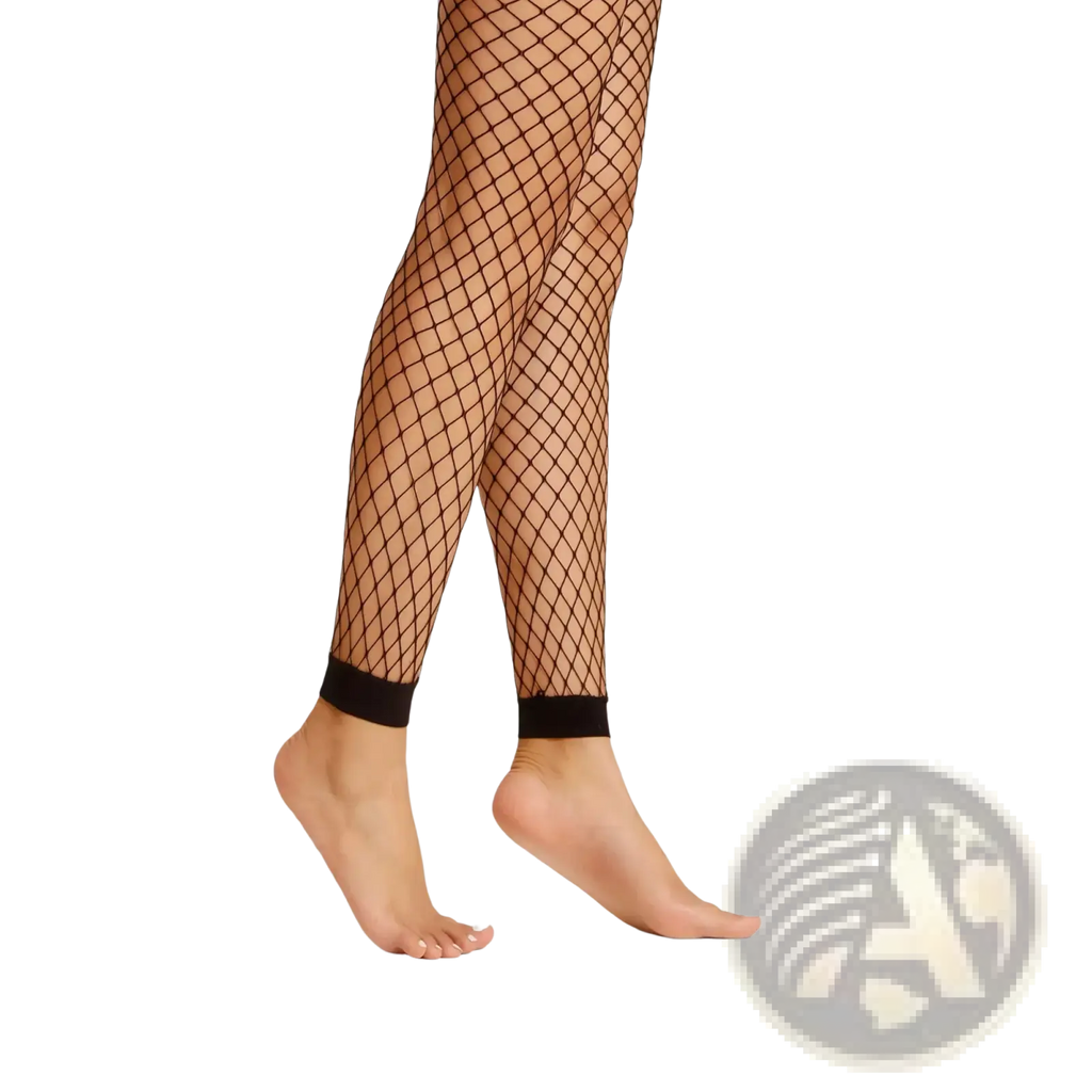 Black fishnet ankle socks for women featuring snug elasticated ankle cuffs made of mesh material