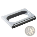 Gray plastic rectangular handle with dark gray inner channel and two fasteners for Fitbit Air and Whoop 5.0 dual tracker mount