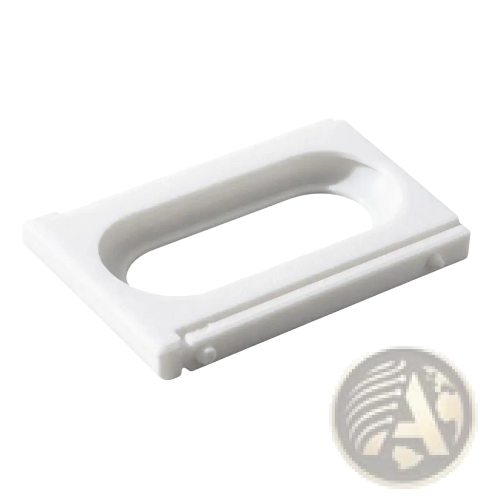 White plastic rectangular handle with central oval cutout and rounded edges for fitbit air and whoop 5 0 modification adapter