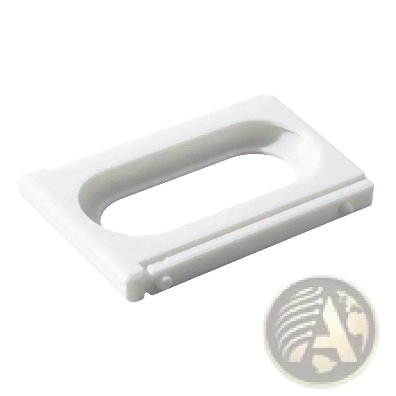 White plastic rectangular handle with central oval cutout and rounded edges for fitbit air and whoop 5 0 modification adapter