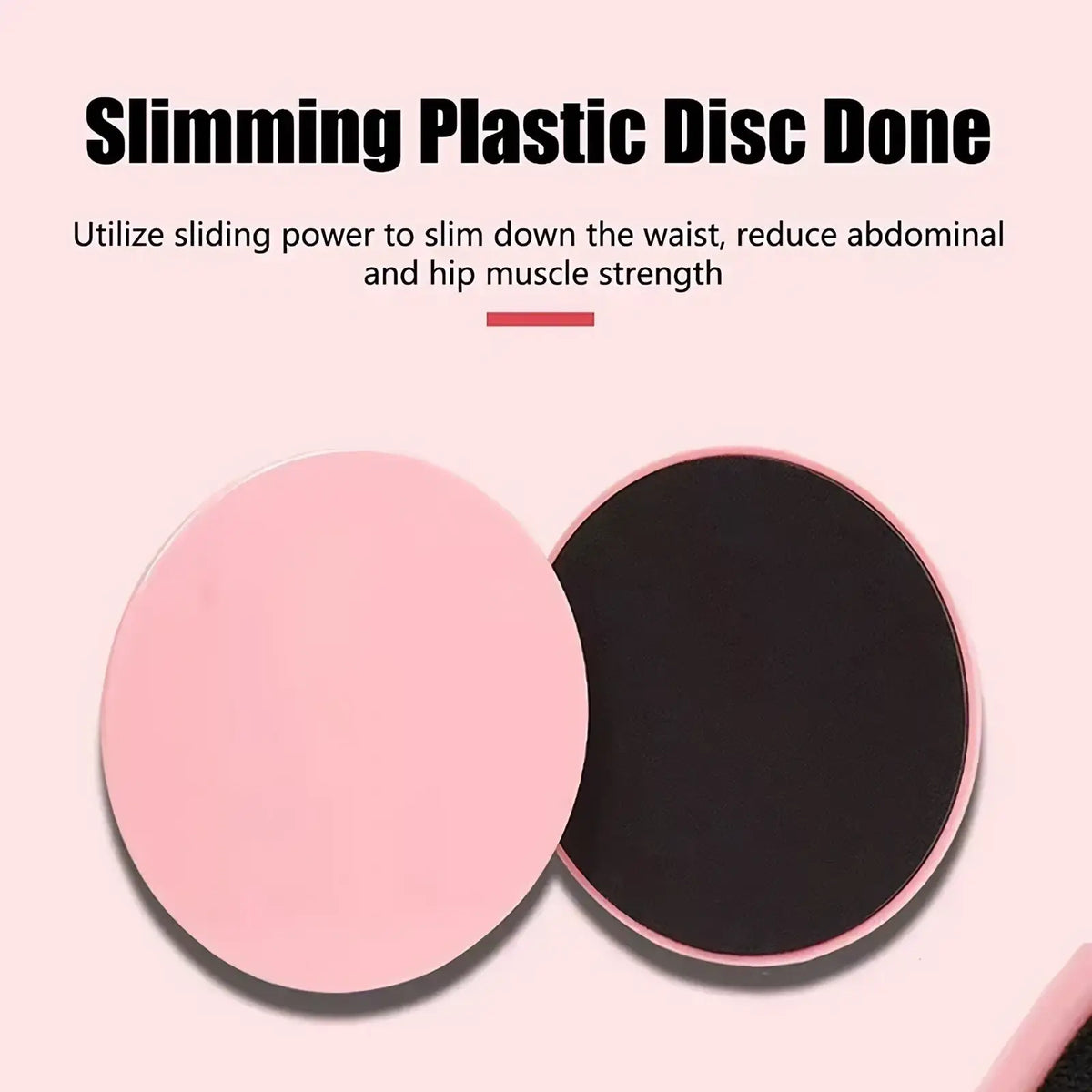 Fitness core sliders for abdominal training featuring a pink and black plastic slimming disc with a smooth circular design
