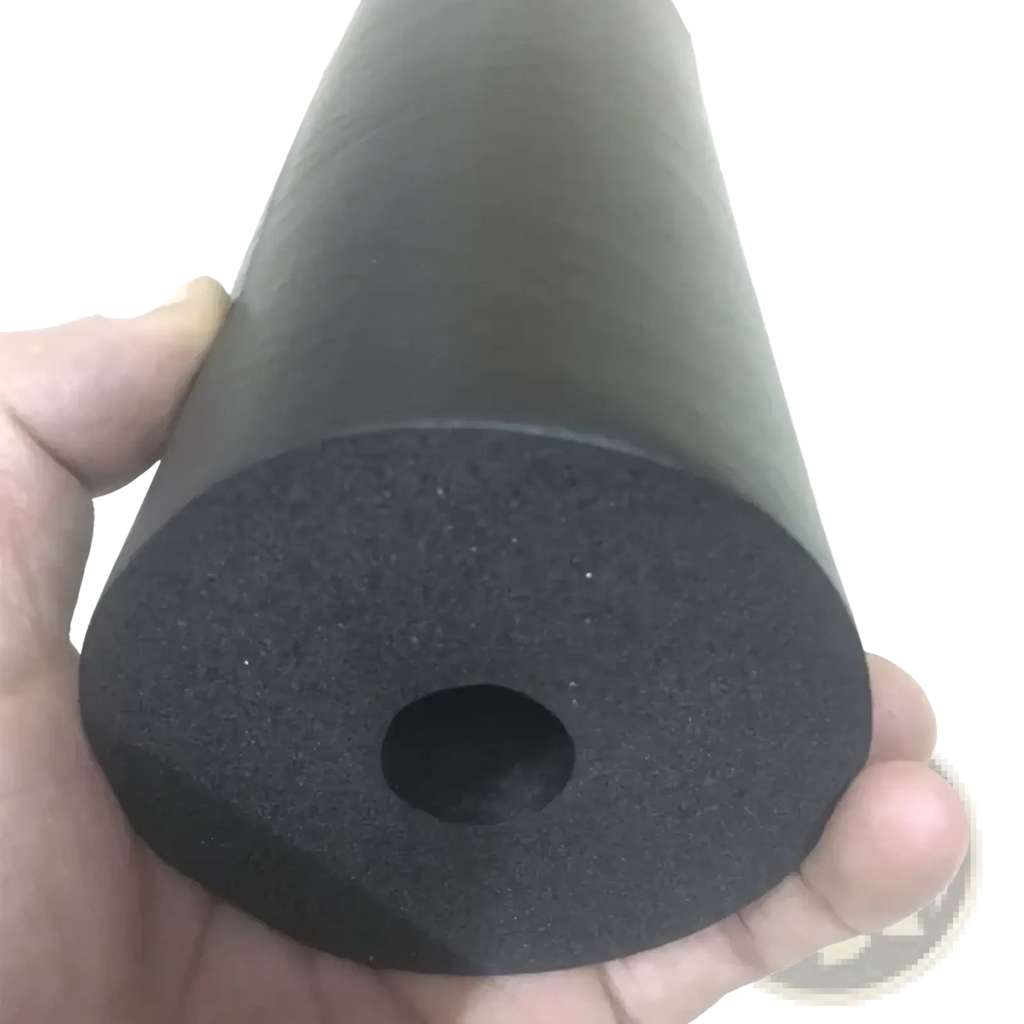 Black cylindrical foam insulation pipe with textured surface for fitness equipment foam replacement pad use