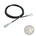 Black-coated steel fitness pulley cable replacement wire rope with silver metal eyelets in multiple length options