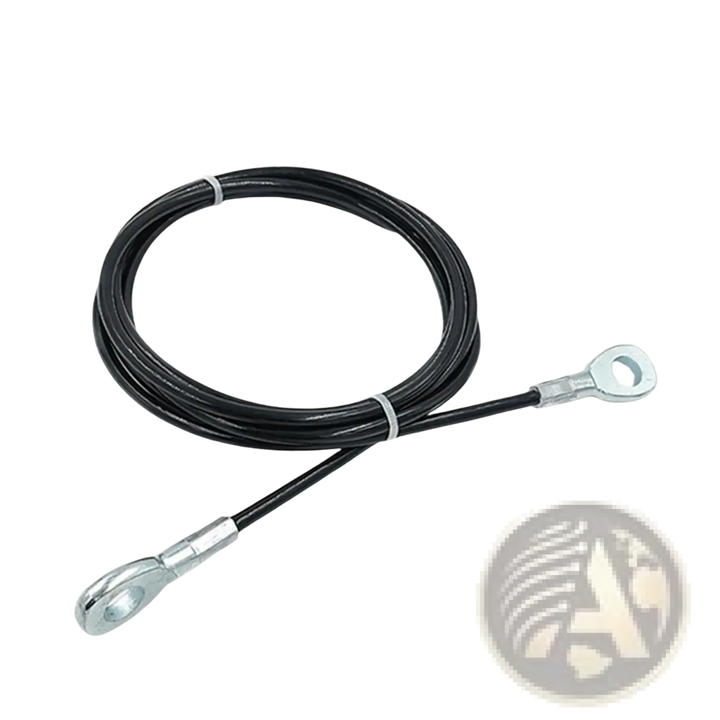 Black-coated steel fitness pulley cable replacement wire rope with metal eyelets in various length options